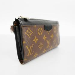 Louis Vuitton Long Wallet Monogram Macassar Zippy Dragonne M69407 Brown Black Men's