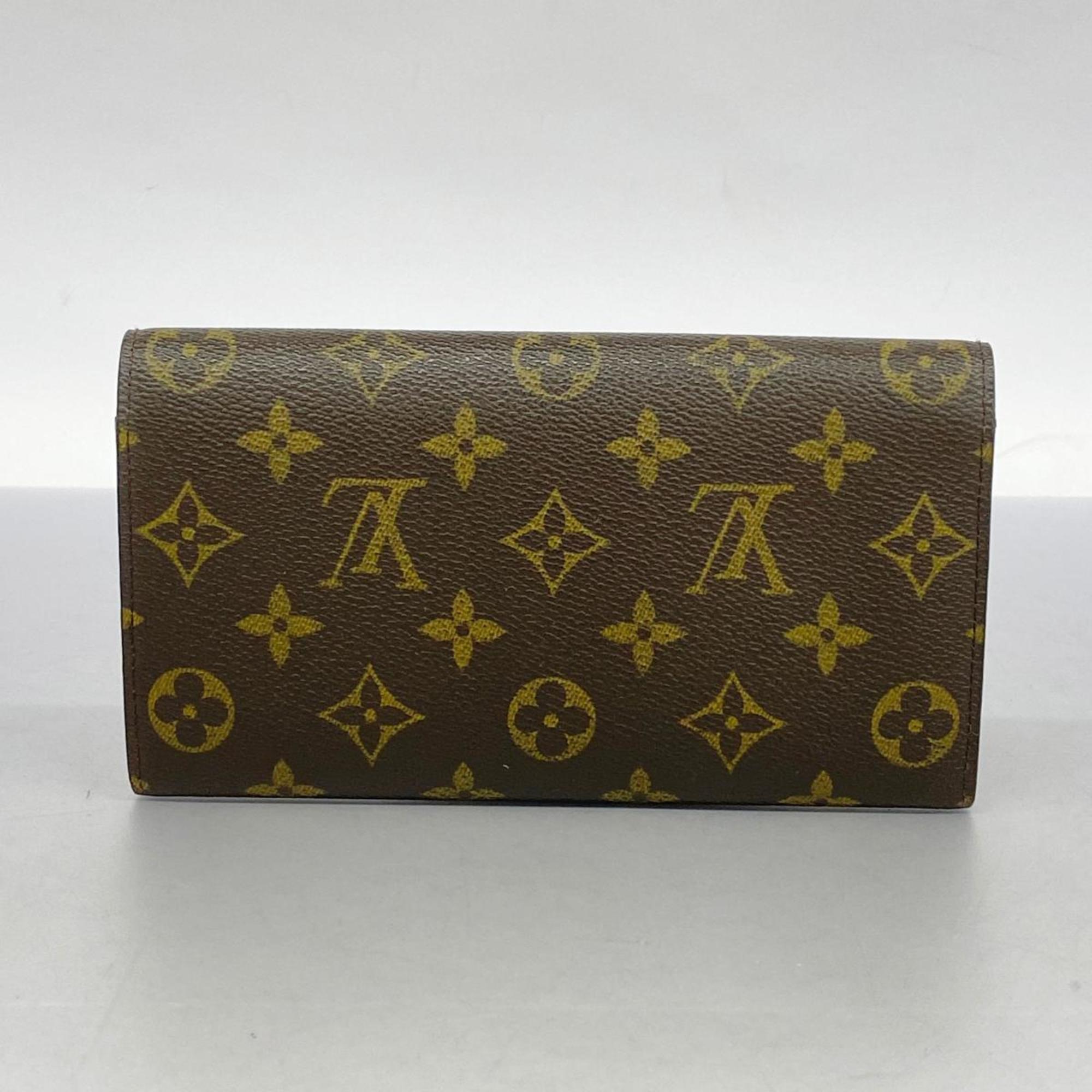 Louis Vuitton Long Wallet Monogram Porto Monnaie Credit M61725 Brown Ladies