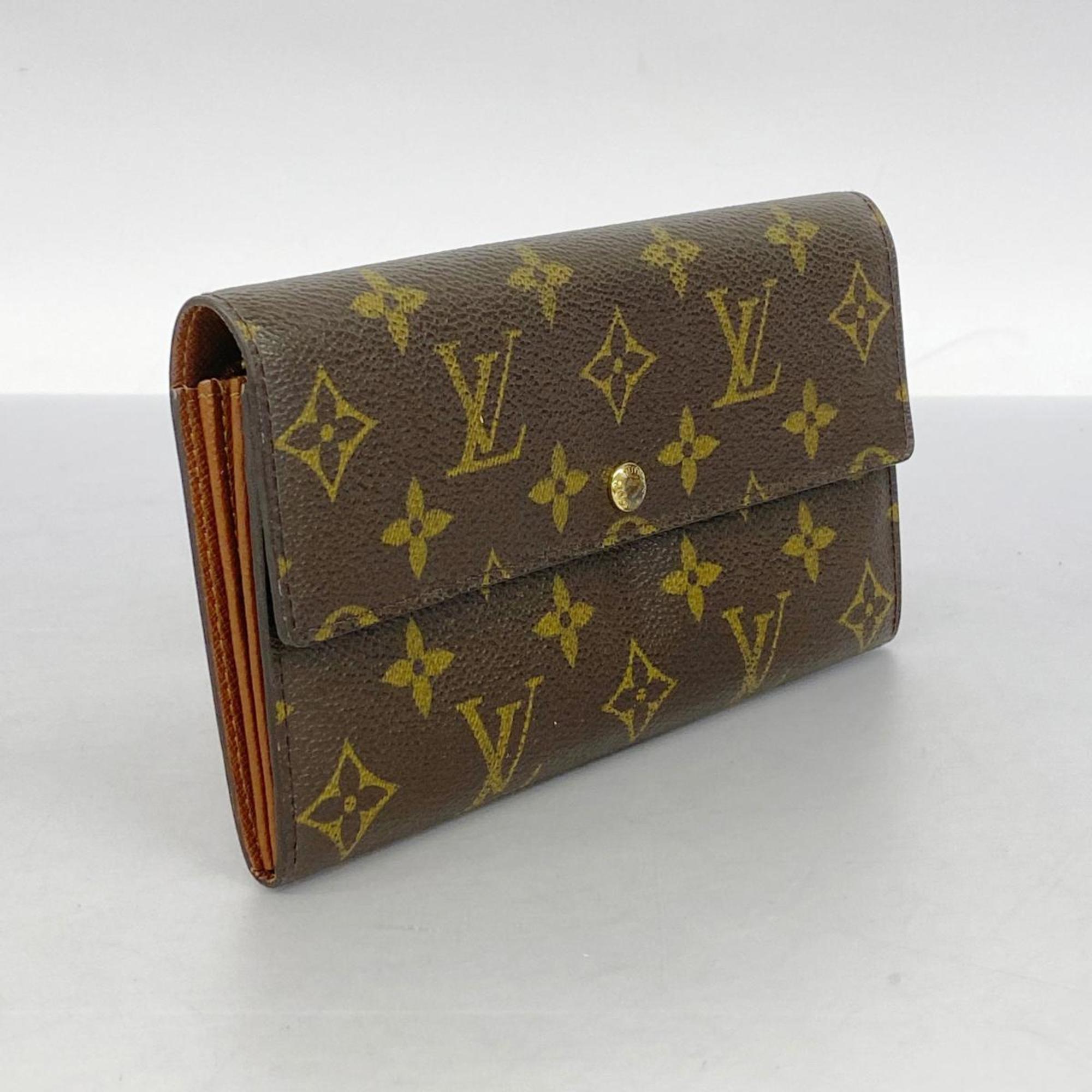 Louis Vuitton Long Wallet Monogram Porto Monnaie Credit M61725 Brown Ladies