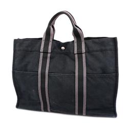 Hermes Tote Bag Foule MM Canvas Black Women's