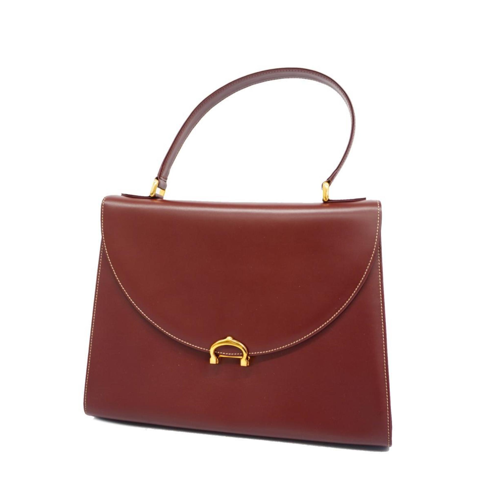 Cartier handbag must leather bordeaux ladies