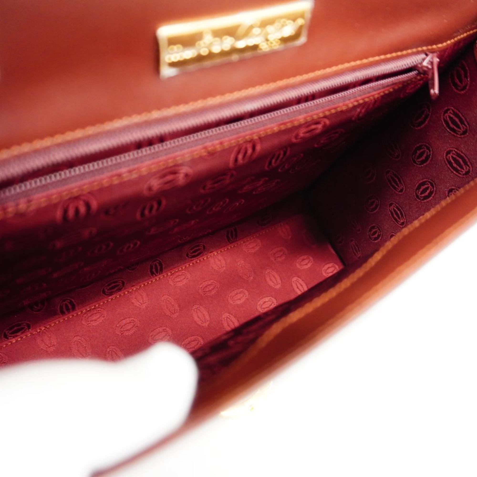 Cartier handbag must leather bordeaux ladies