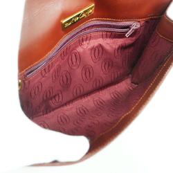 Cartier Clutch Bag Must Leather Bordeaux Women's