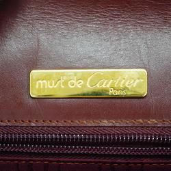 Cartier Clutch Bag Must Leather Bordeaux Women's