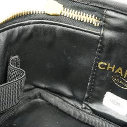 chanel vanity bag caviar skin black ladies