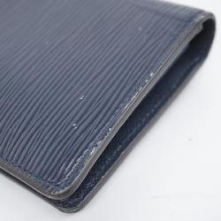 Louis Vuitton Long Wallet Epi Portefeuille Brazza M61816 Blue Marine Men's