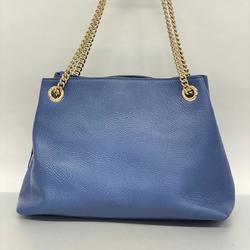 Gucci Shoulder Bag Soho 536196 Leather Blue Champagne Women's