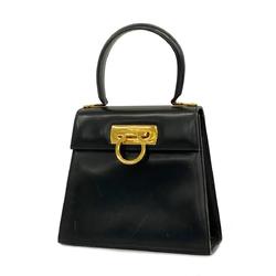 Salvatore Ferragamo Handbag Gancini Leather Black Women's