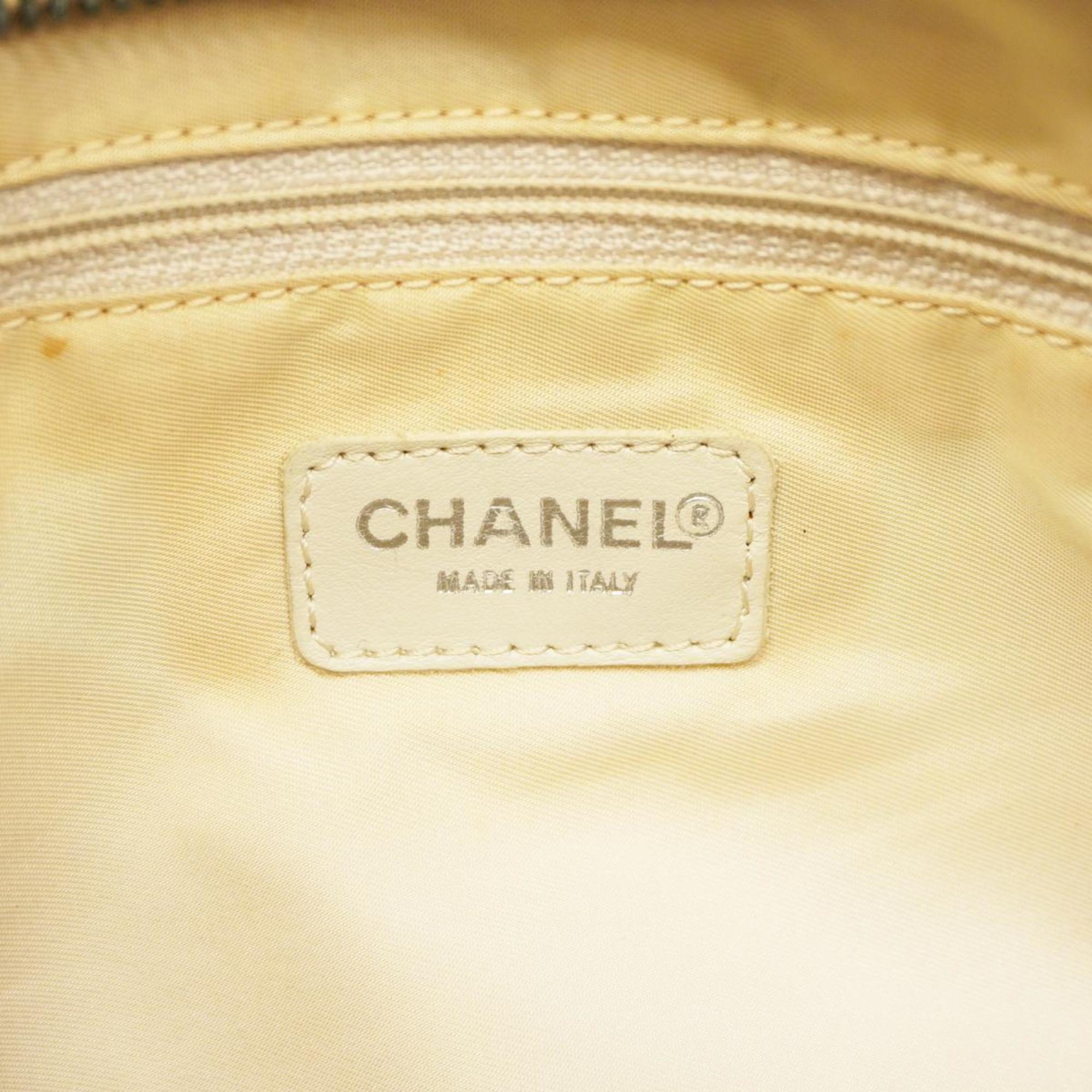 Chanel Tote Bag New Travel Nylon Beige Champagne Women's