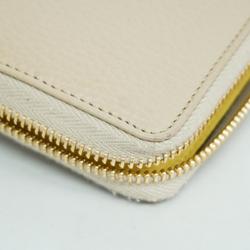 Gucci Long Wallet GG Marmont 456117 Leather Beige Women's