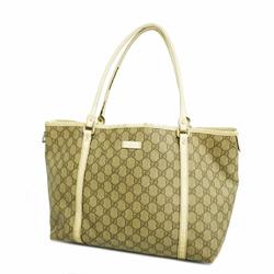 Gucci Tote Bag GG Supreme 197953 Brown White Champagne Women's