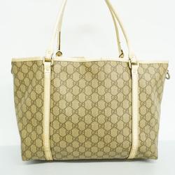 Gucci Tote Bag GG Supreme 197953 Brown White Champagne Women's