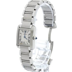 Polished CARTIER Tank Francaise Steel Quartz Ladies Watch W51008Q3 BF576154