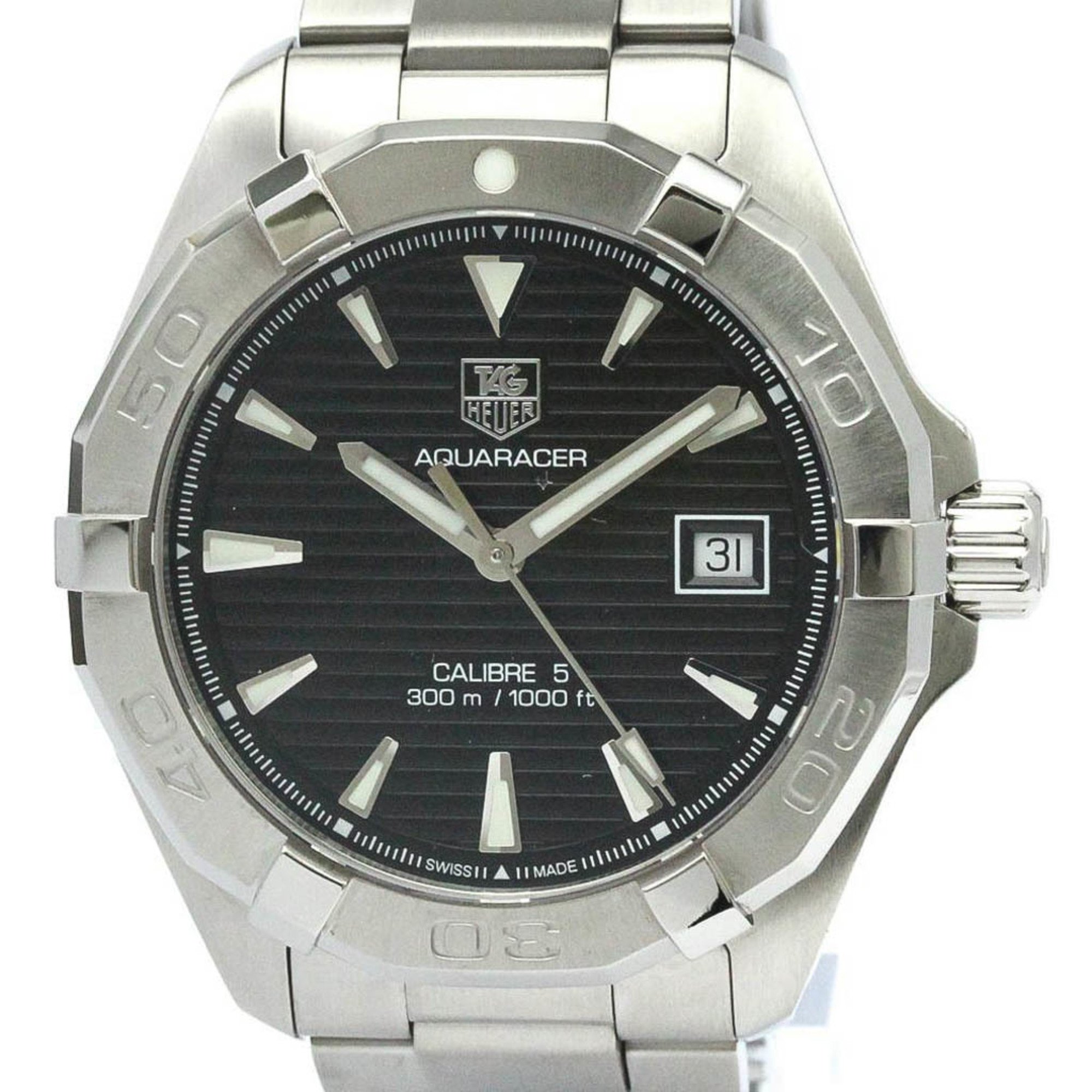 Polished TAG HEUER Aquaracer Calibre 5 Steel Automatic Watch WAY2110 BF572203