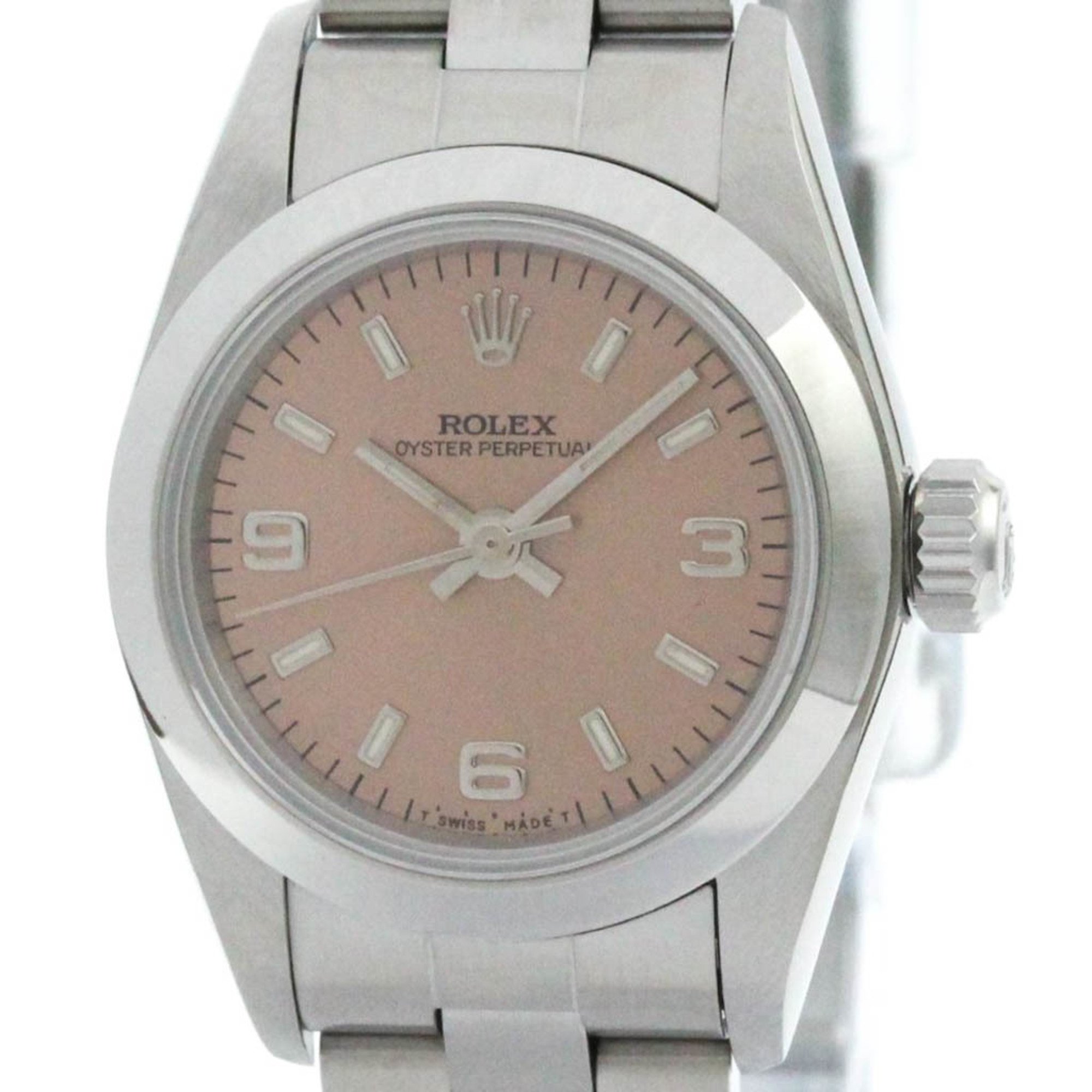 Polished ROLEX Oyster Perpetual 67180 U Serial Automatic Ladies Watch BF574192