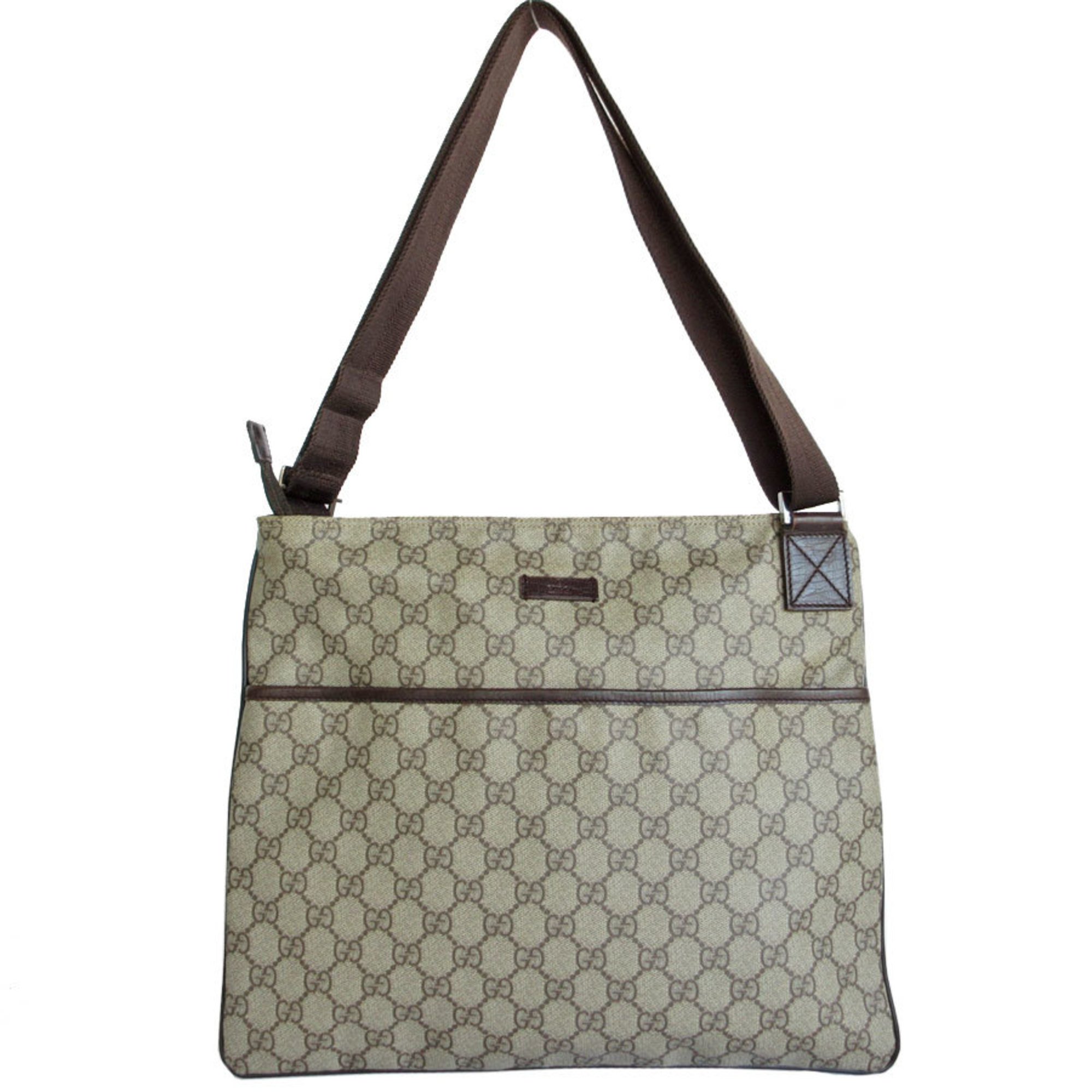 GUCCI Shoulder Bag GG Supreme Beige Brown Men's Women's 141198 s0092a