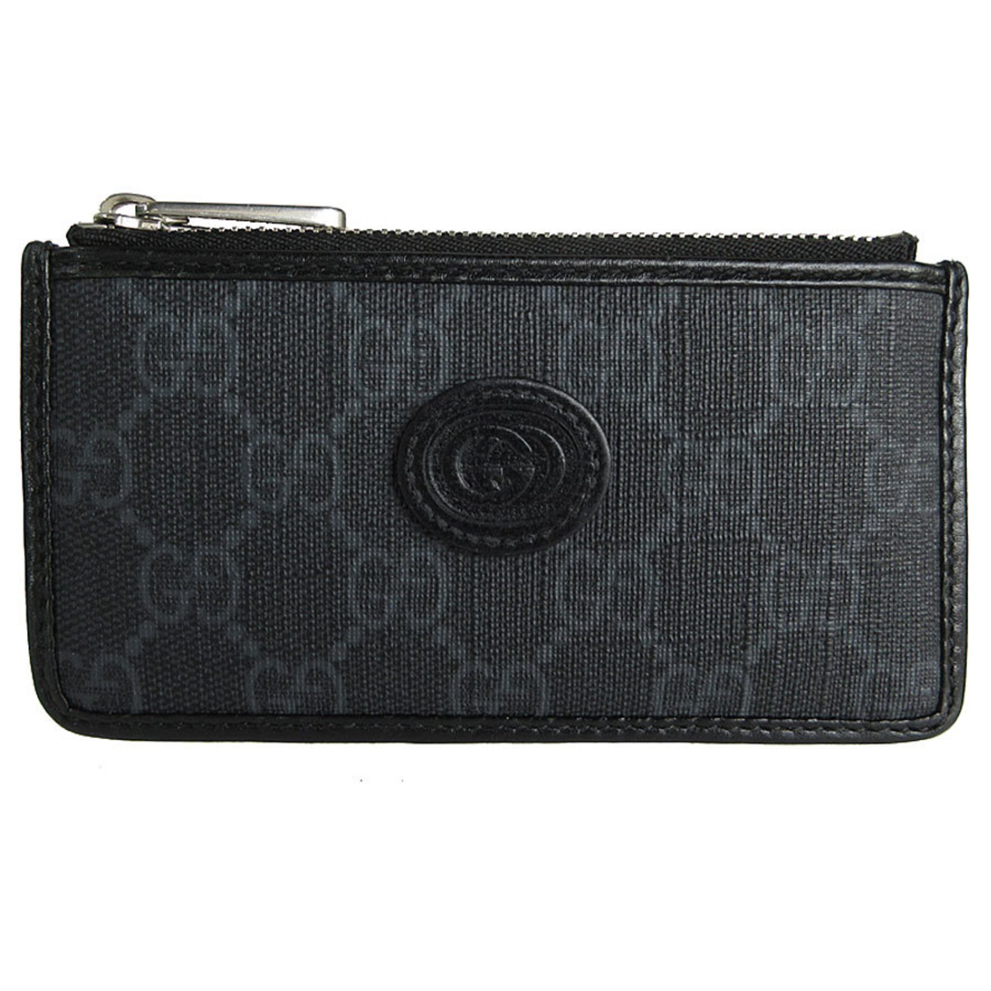 GUCCI Wallet/Coin Case/Business Card Holder/Card Case GG Supreme Leather Dark Gray Black Silver Men's 697717 s0018