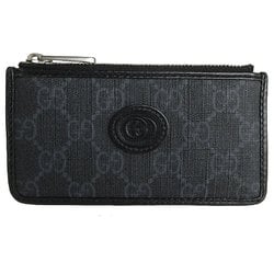 GUCCI Wallet/Coin Case/Business Card Holder/Card Case GG Supreme Leather Dark Gray Black Silver Men's 697717 s0018