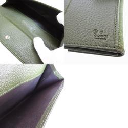 GUCCI Bi-fold long wallet GG canvas khaki green silver women's 231841 s0102a