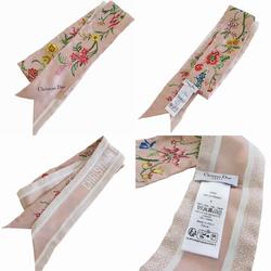 Christian Dior Scarf Muffler Silk Pink Multicolor Women's s0246k