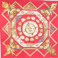 Hermes HERMES Scarf Muffler Carre 90 Rocaille Silk Red Multicolor Women's e59163k