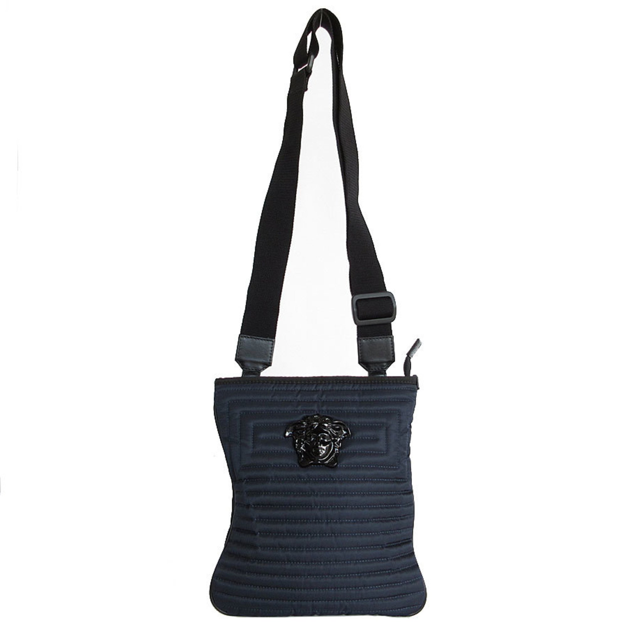 Versace Medusa Shoulder Bag Nylon Canvas Navy Black Men's Women's s0059g