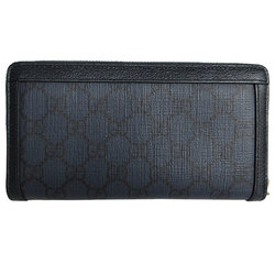 GUCCI Round Long Wallet GG Marmont Supreme Canvas Navy Silver Men's Women's 406844 s0151g