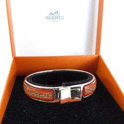 Hermes HERMES bangle bracelet click clack metal enamel silver orange ladies s0245i