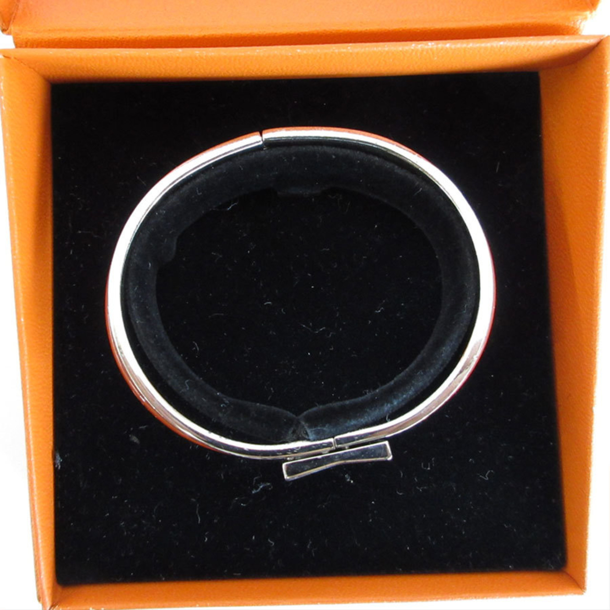 Hermes HERMES bangle bracelet click clack metal enamel silver orange ladies s0245i