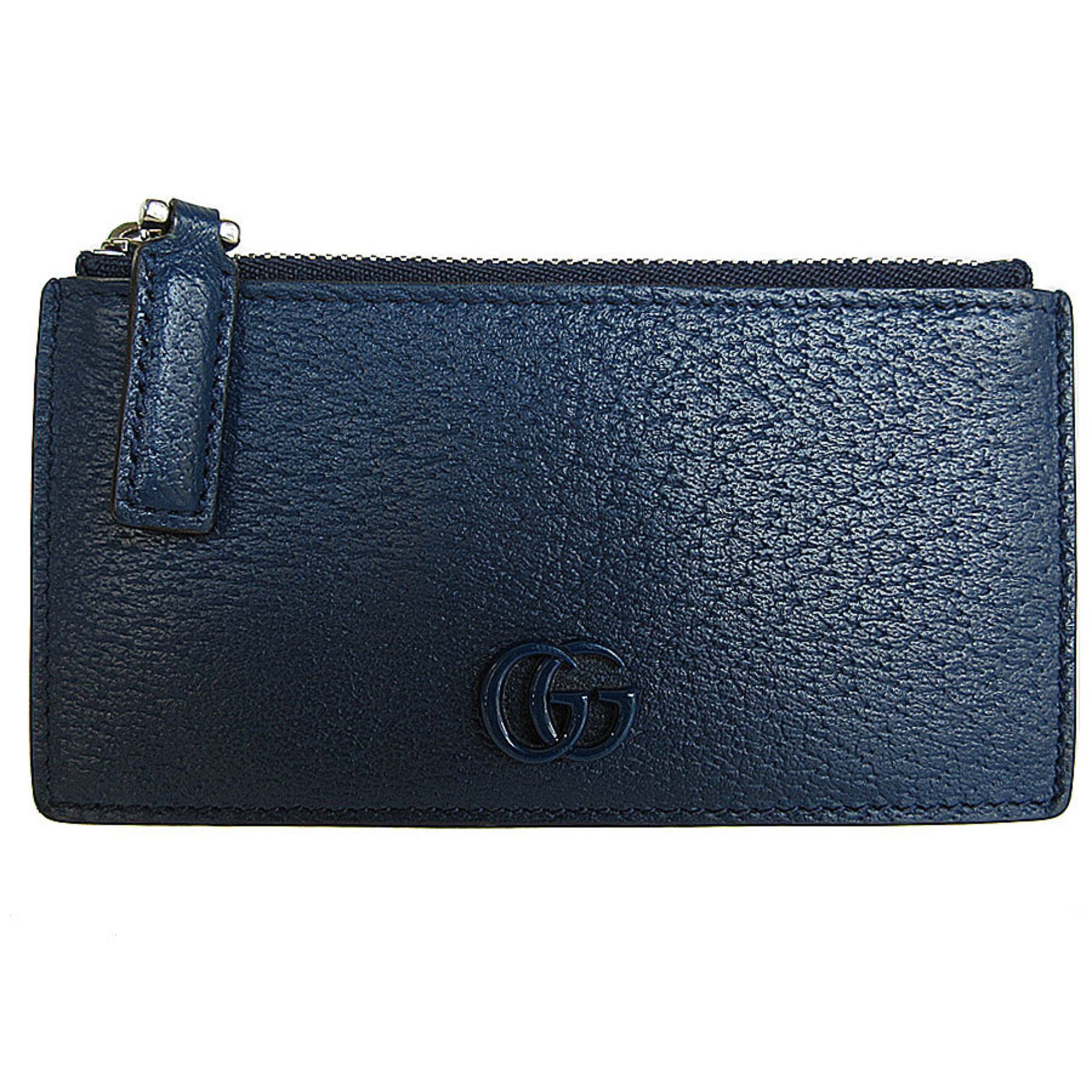 GUCCI Wallet/Coin Case/Business Card Holder/Card Case GG Marmont Leather Navy Men's Women's 722726 s0048f