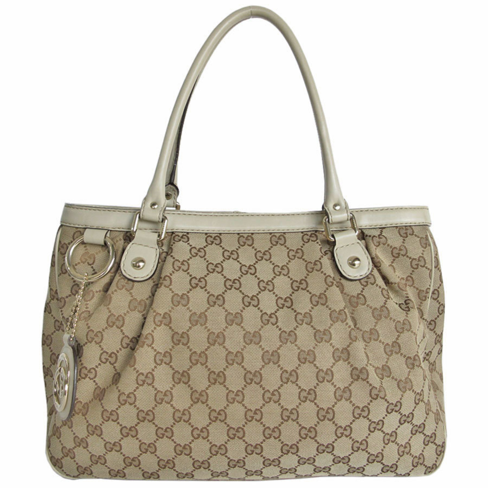 GUCCI Handbag GG Canvas Leather Beige Women's 296835 s0086a