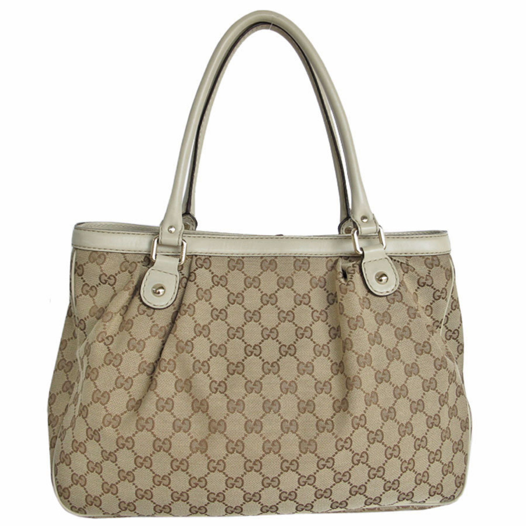 GUCCI Handbag GG Canvas Leather Beige Women's 296835 s0086a