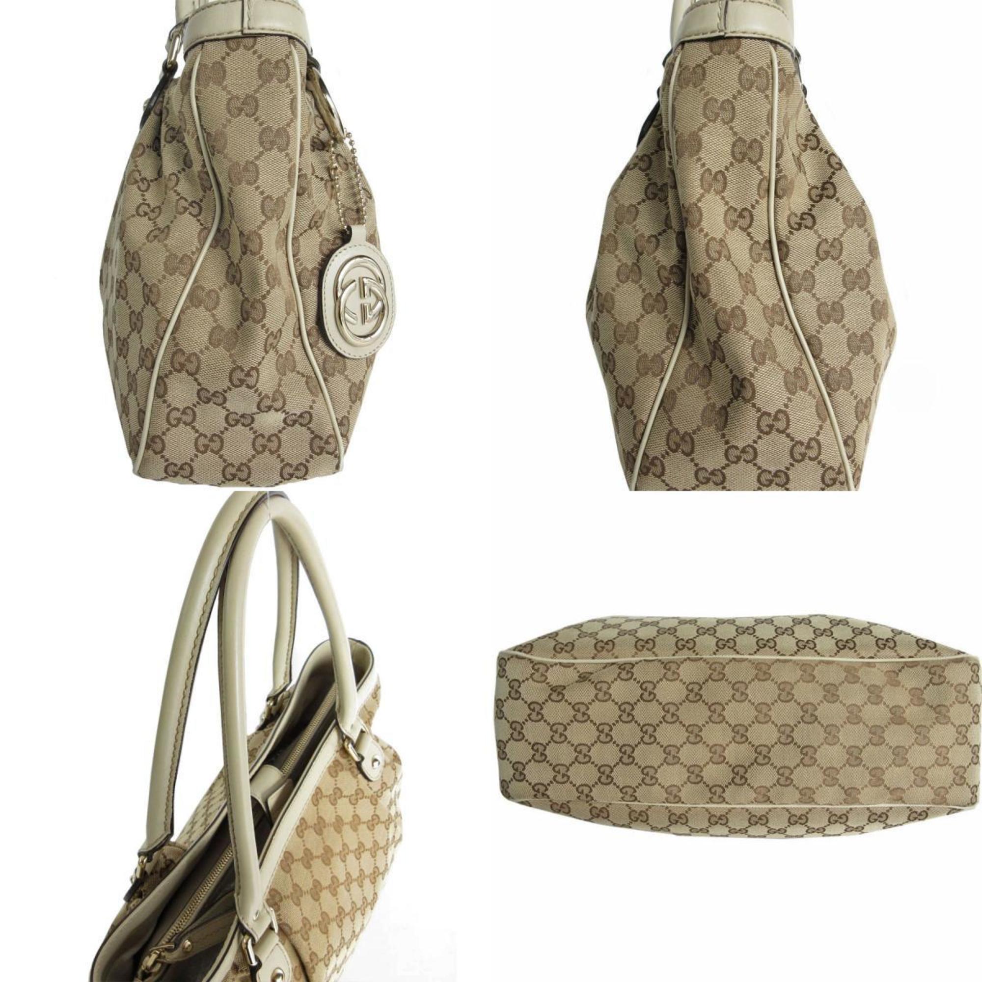 GUCCI Handbag GG Canvas Leather Beige Women's 296835 s0086a