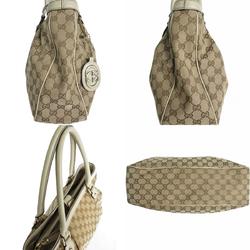 GUCCI Handbag GG Canvas Leather Beige Women's 296835 s0086a