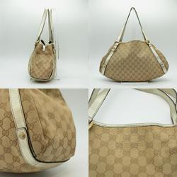 GUCCI Shoulder Bag Gold Strap GG Canvas Brown Women's 130836 PD374