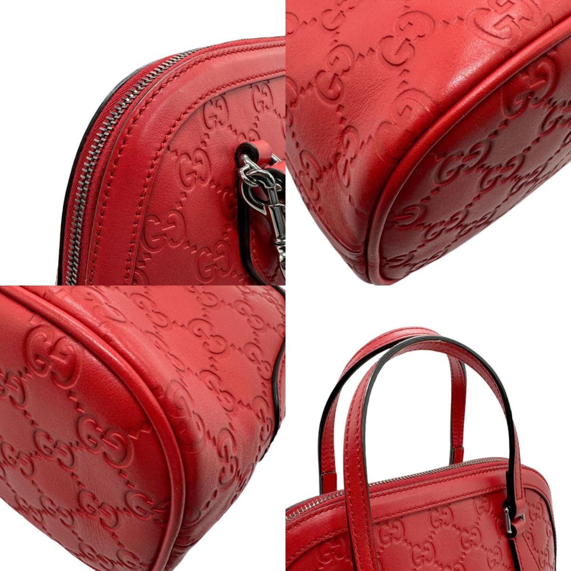 GUCCI Handbag Shoulder Bag Guccissima Leather Red Women's 341504 n0386