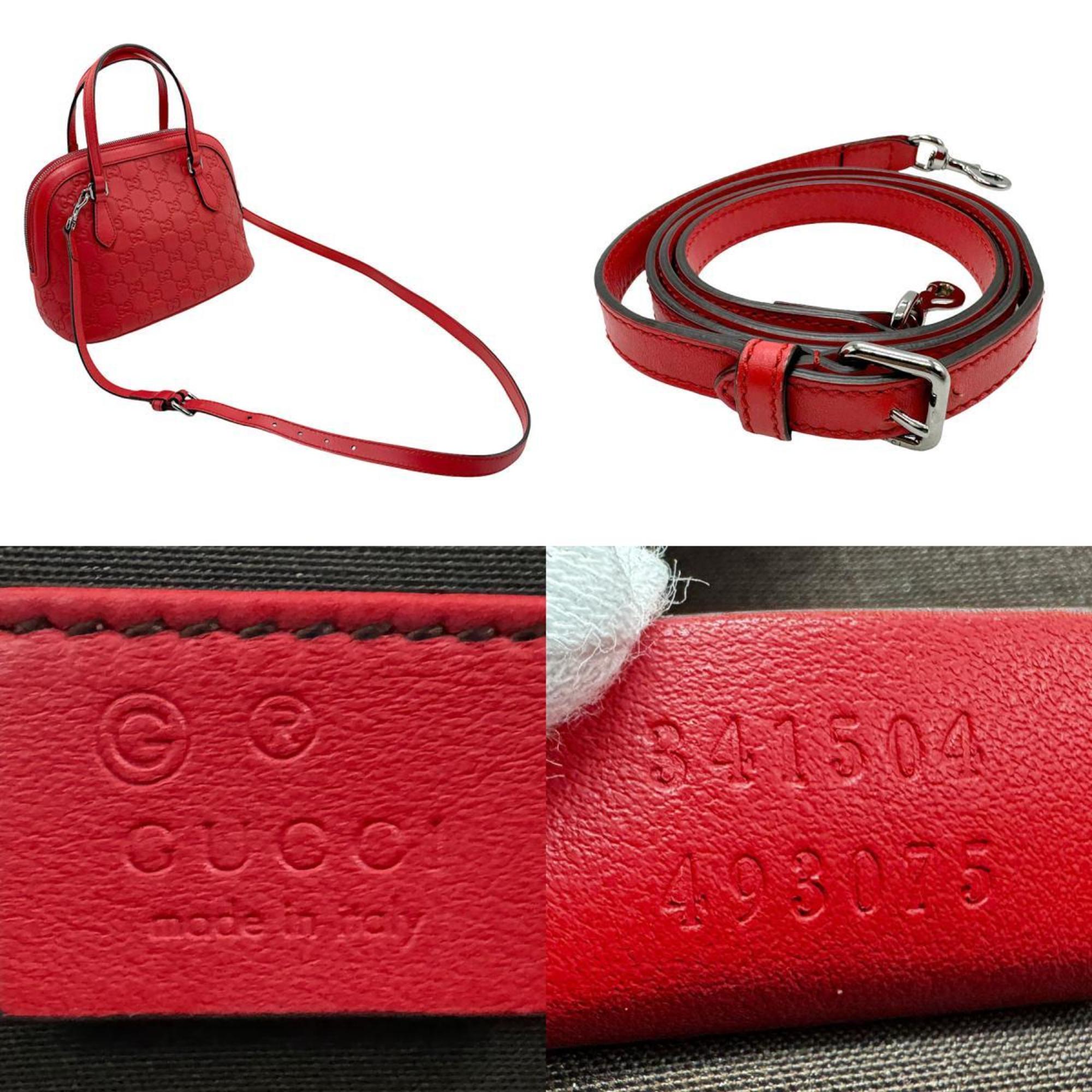 GUCCI Handbag Shoulder Bag Guccissima Leather Red Women's 341504 n0386