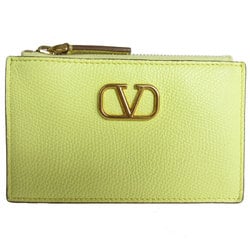 Valentino Garavani Business Card Holder, Case, Wallet, Coin Leather, Yellow Gold, Men's, s0187g