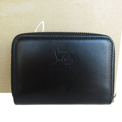 Christian Louboutin Wallet/Coin Case Panettone Leather Metal Black Gold Silver Women's s0242