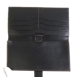 Hermes HERMES billfold leather black silver men's e59183a