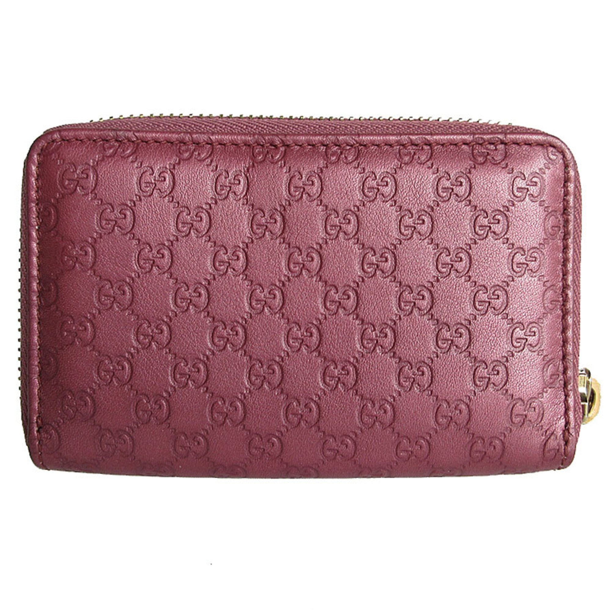 GUCCI Business Card Holder/Card Case Wallet/Coin Micro Guccissima Leather Metallic Pink Women's 255452 s0152f