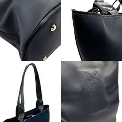 Yves Saint Laurent handbag nylon leather navy x black women's z2321