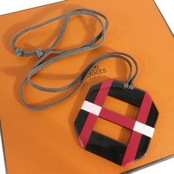 Hermes HERMES Necklace Buffalo Horn Brown Red Pink Women's s0272g