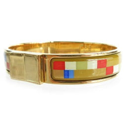 Hermes HERMES Bangle Bracelet Click Clack Metal Enamel Gold Multicolor Women's s0191g