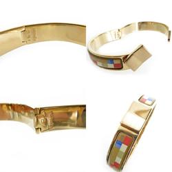 Hermes HERMES Bangle Bracelet Click Clack Metal Enamel Gold Multicolor Women's s0191g