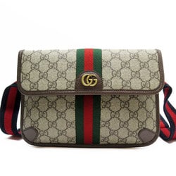 GUCCI Body Bag Waist GG Supreme Beige Brown Men's 752597 w0746a