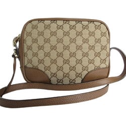 GUCCI Shoulder Bag GG Canvas Leather Beige Brown Women's 449413 s0123f