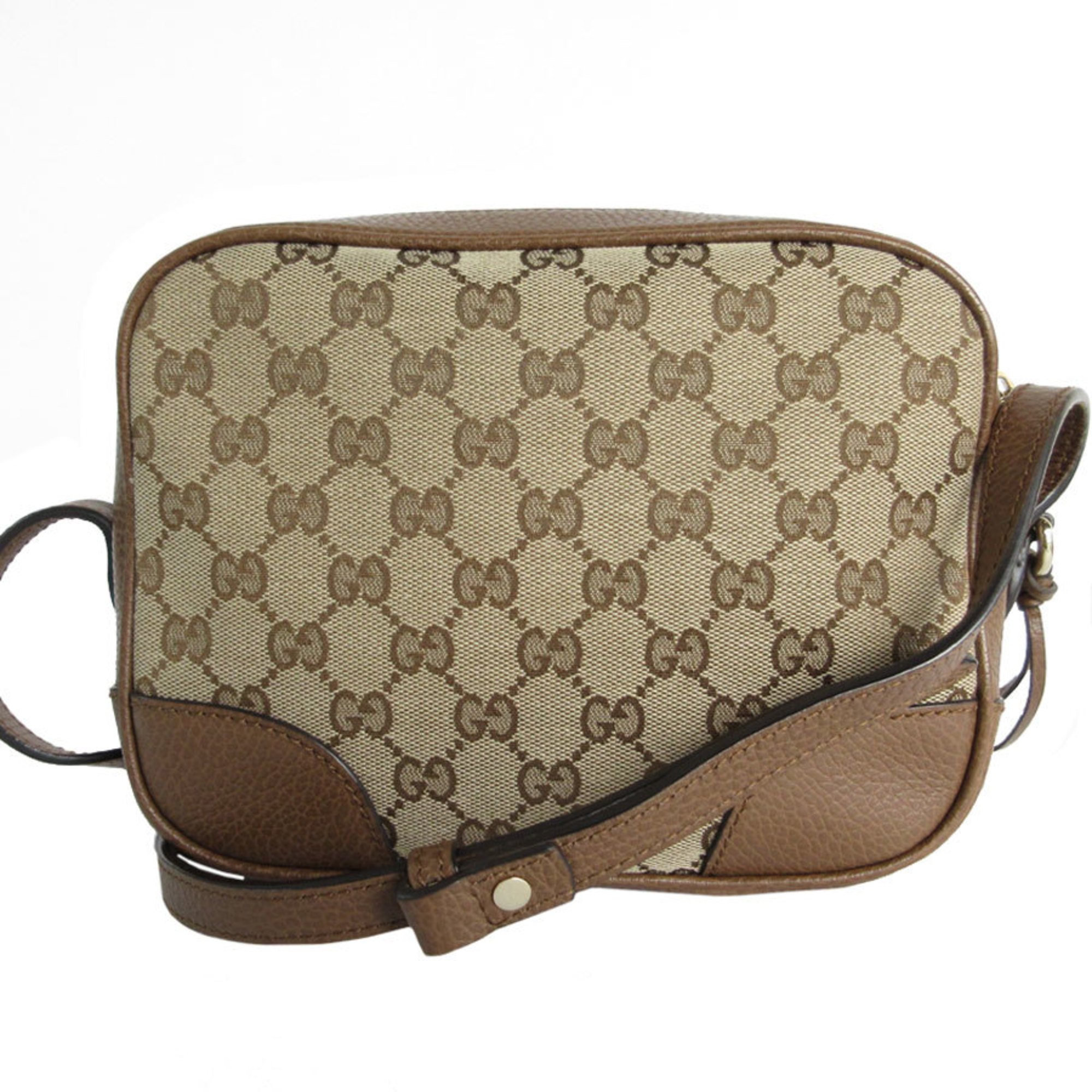 GUCCI Shoulder Bag GG Canvas Leather Beige Brown Women's 449413 s0123f