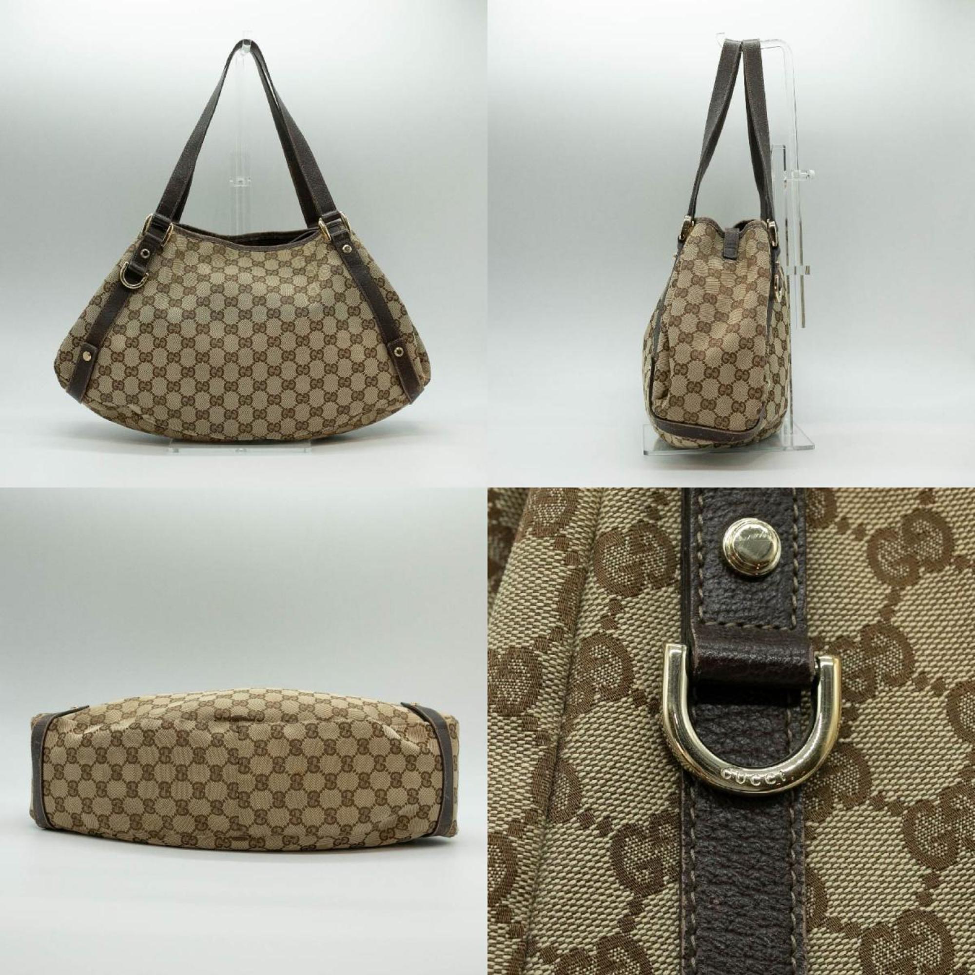 GUCCI Tote Bag GG Canvas Beige Gold Men's Women's PD334