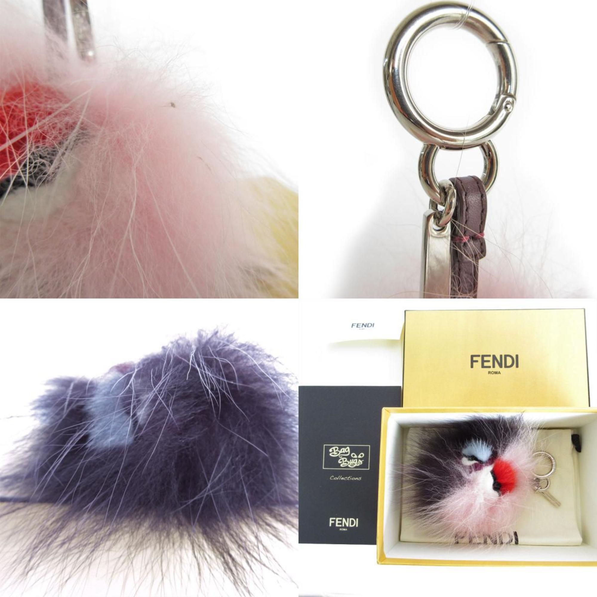 FENDI Charm Bag Bugs Monster Fur Purple Pink Silver Women's s0066g